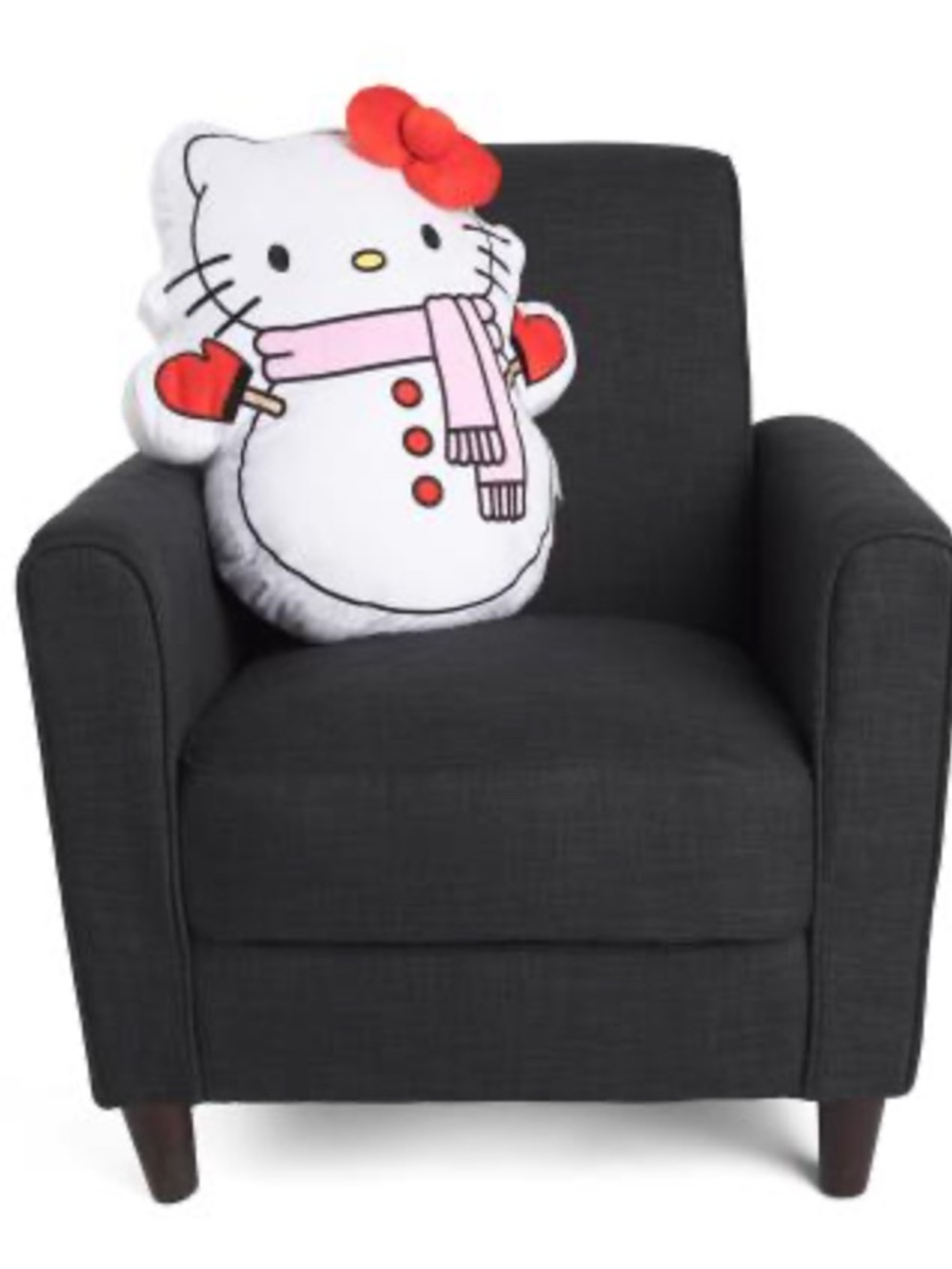 🆕- HUGE Oversized Hello Kitty Snowman with Red Bow Throw Pillow - Picture 3 of 8